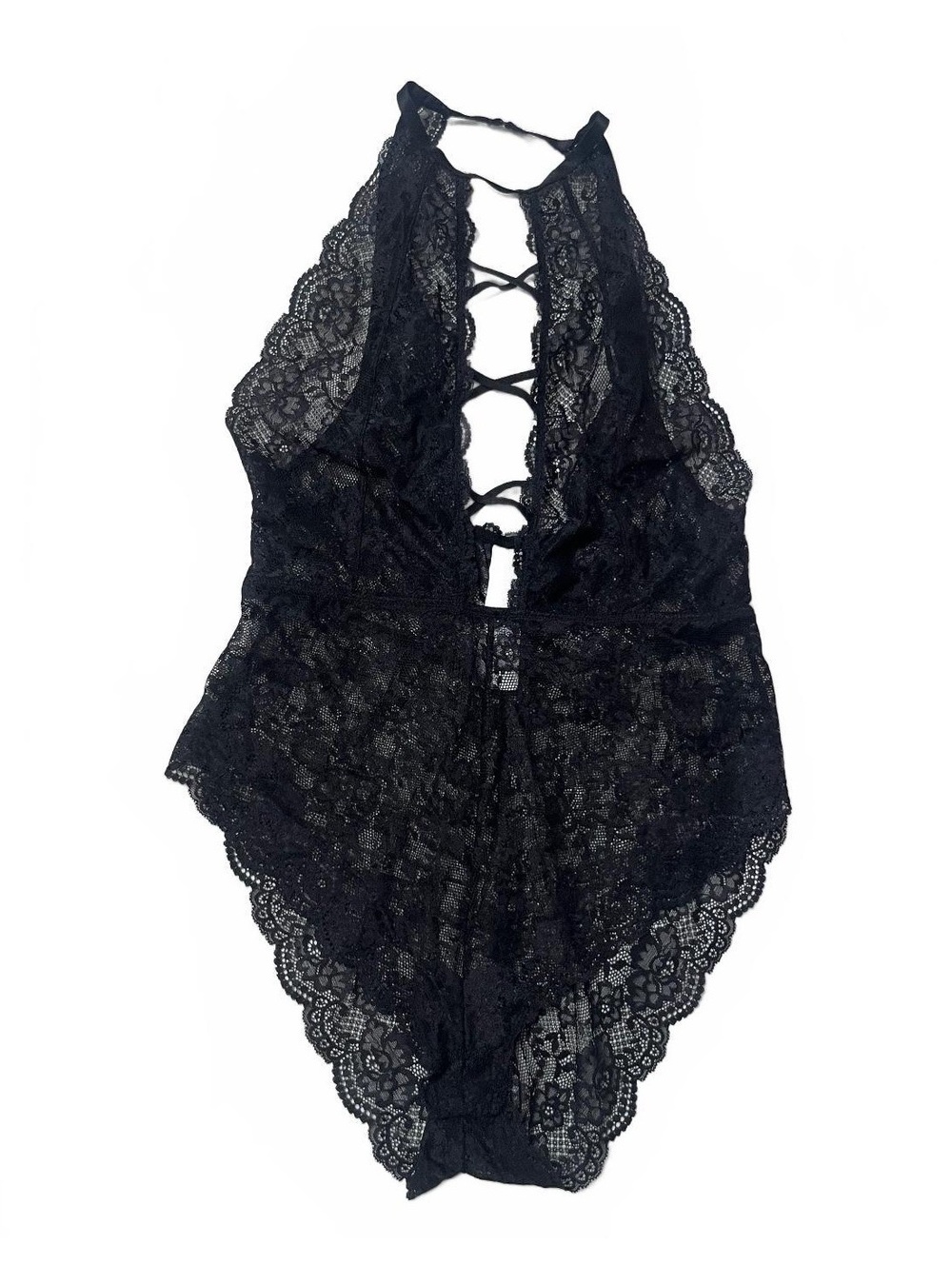 Forever 21 Lace Whimsigoth Fairy Halter Bodysuit Teddy Romantic Lingerie Size L